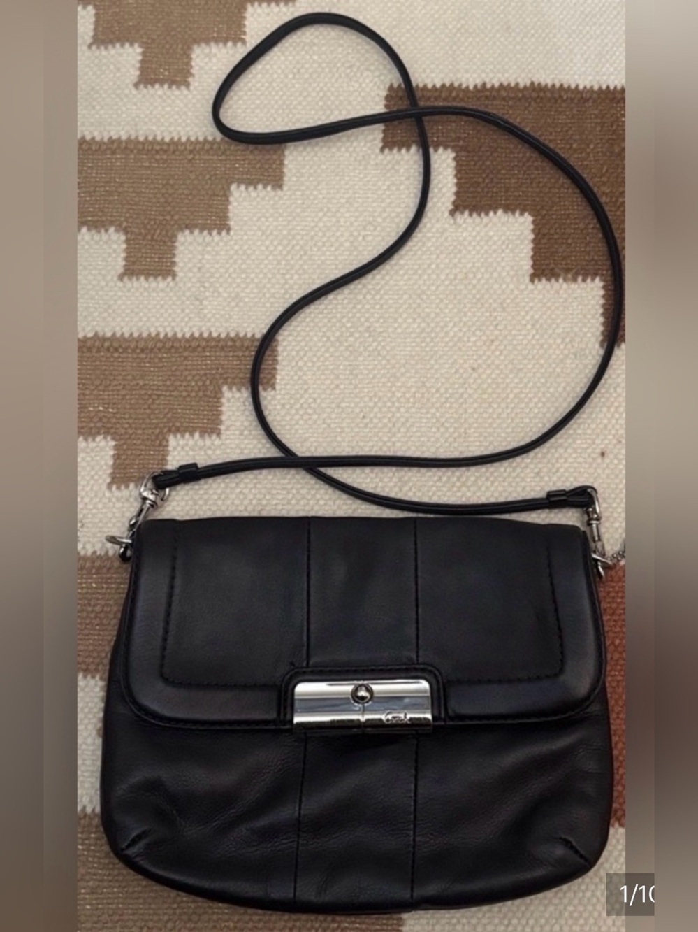 Coach Black Leather Crossbody purse